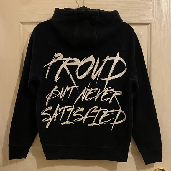 ❌SOLD❌Alphalete Proud But Never Satisfied Black Hoodie - Picture 2 of 6
